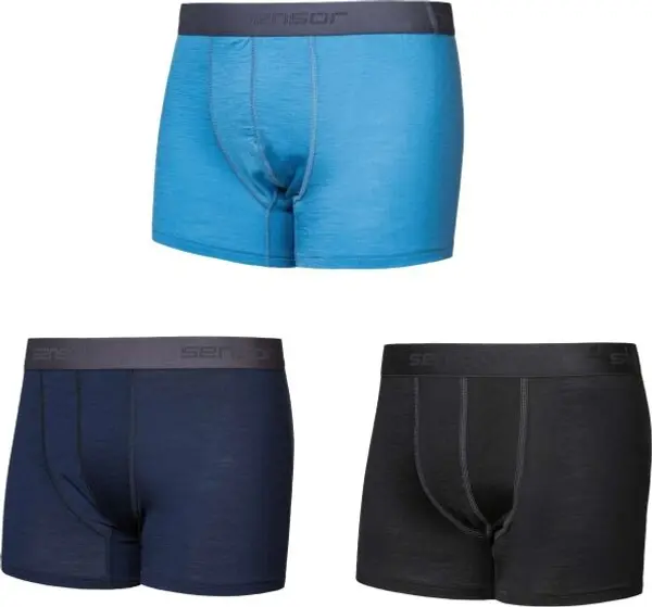 Sensor Sensor MERINO ACTIVE 3-PACK Мъжки боксерки, черно, размер