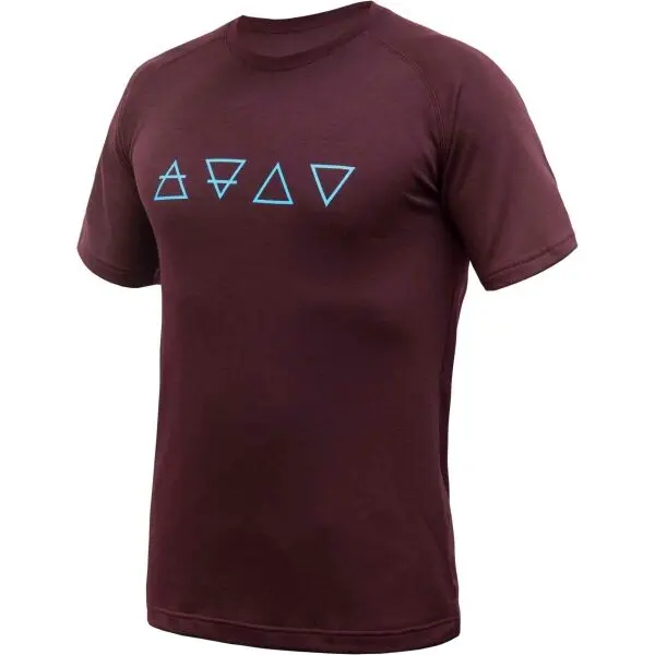 Sensor Sensor MERINO BLEND ELEMENTS Мъжка функционална тениска, винен, размер