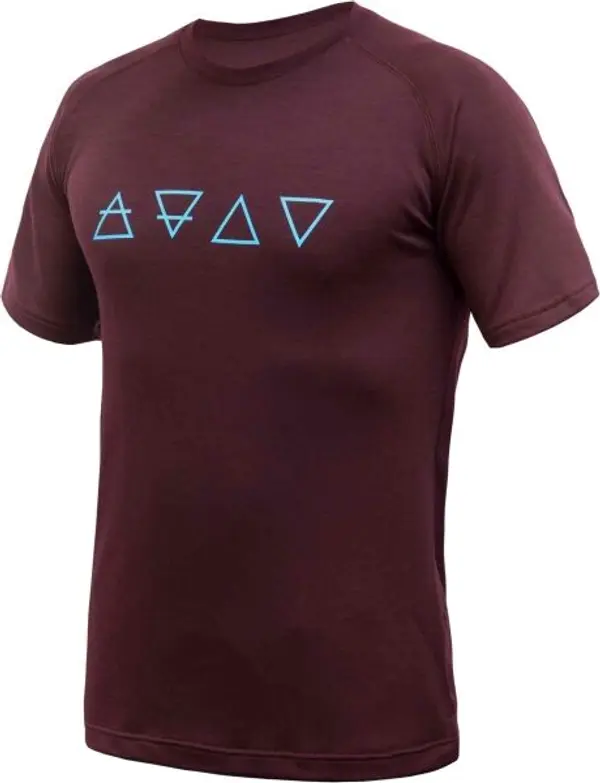 Sensor Sensor MERINO BLEND ELEMENTS Мъжка функционална тениска, винен, размер