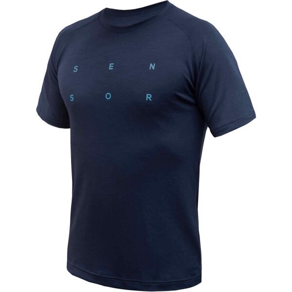 Sensor Sensor MERINO BLEND TYPO Мъжка функционална тениска, тъмносин, размер