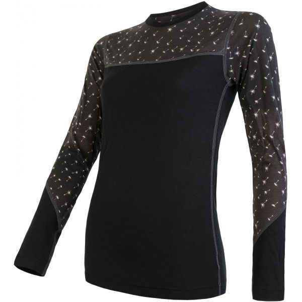 Sensor Sensor MERINO IMPRESS Дамска функционална тениска, черно, размер