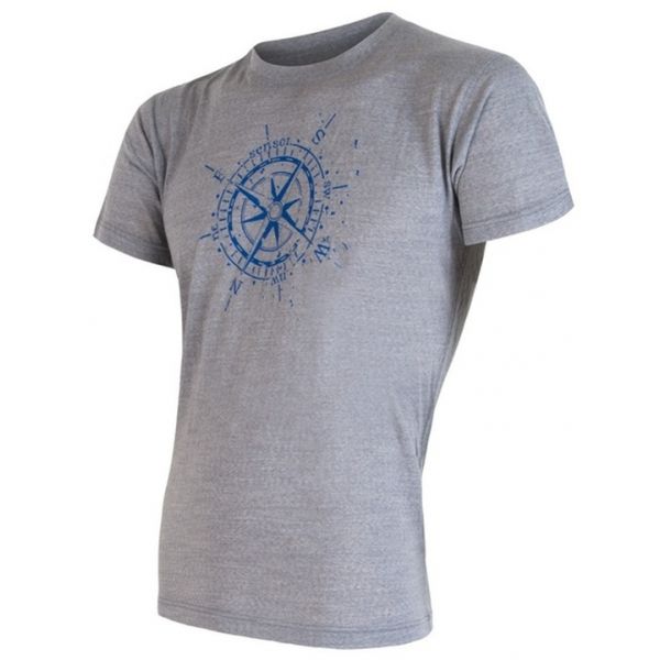 Sensor Sensor MERINO WOOL PT KOMPAS M Мъжка тениска, сиво, размер