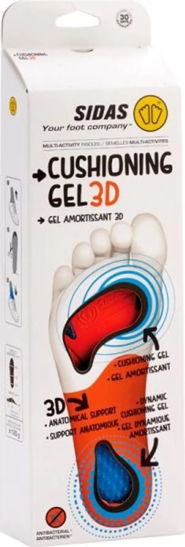 Sidas Sidas CUSHIONING GEL 3D Гел стелки за обувки, синьо, размер