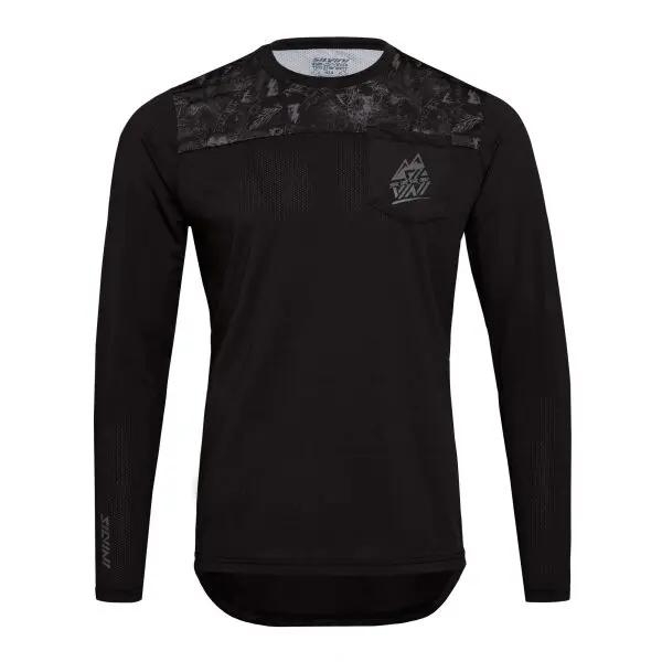 SILVINI SILVINI JERSEY ELLO M Мъжка фланелка за колоездене, черно, размер XXXL