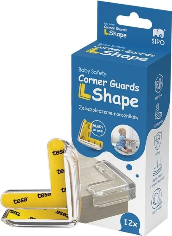 Sipo Sipo CORNER PROTECTORS 12KS Защита на ъглите и ръбовете, прозрачно, размер