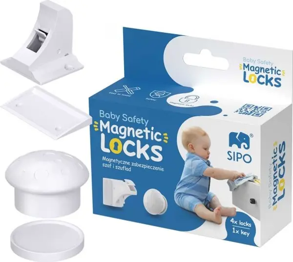 Sipo Sipo MAGNETIC LOCKS 4KS Магнитни ключалки за шкафове и чекмеджета, бяло, размер