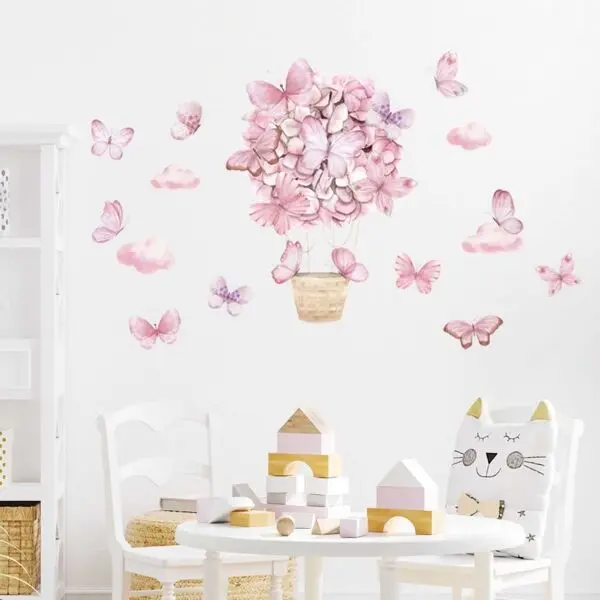 Sipo Sipo PINK BUTTERFLIES Стенни стикери за детска стая, розово, размер
