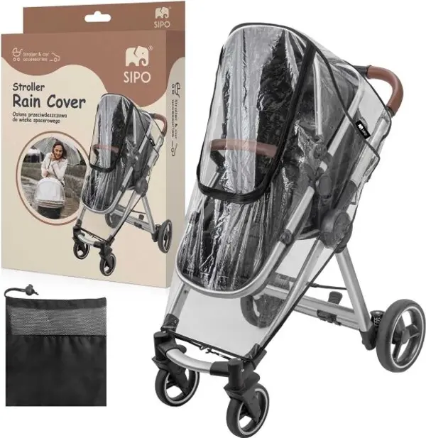 Sipo Sipo RAINCOAT Дъждобран за количка 3v1, прозрачно, размер