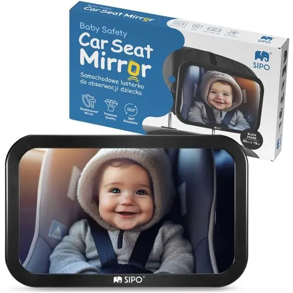 Sipo Sipo REARVIEW MIRROR Предно огледало за кола, черно, размер