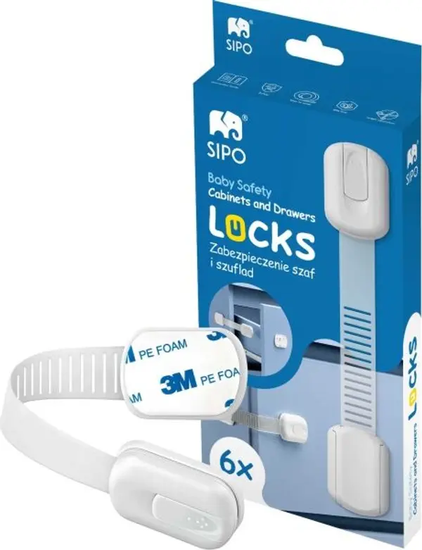Sipo Sipo SAFETY LOCK 6KS Защитни ключалки, бяло, размер