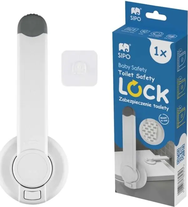 Sipo Sipo SAFETY LOCK Предпазна ключалка на седалката на тоалетната, бяло, размер