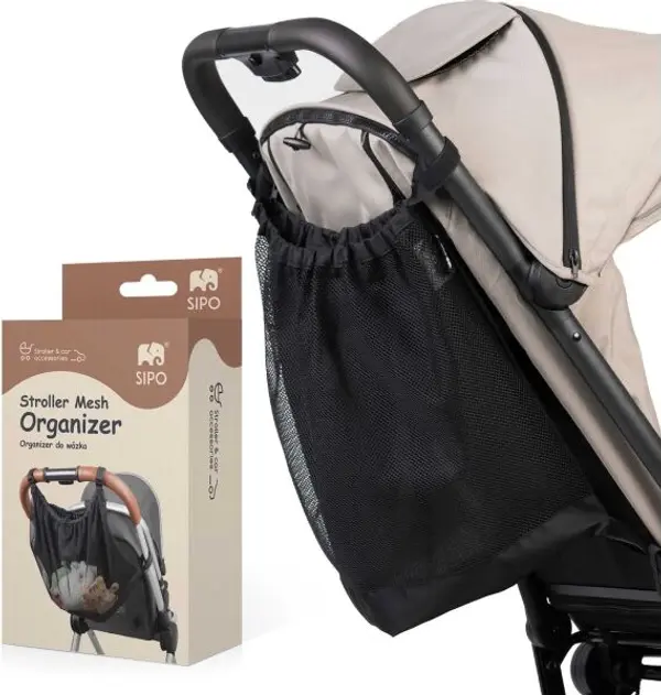 Sipo Sipo STROLLER BAG Мрежеста чанта за количка, черно, размер