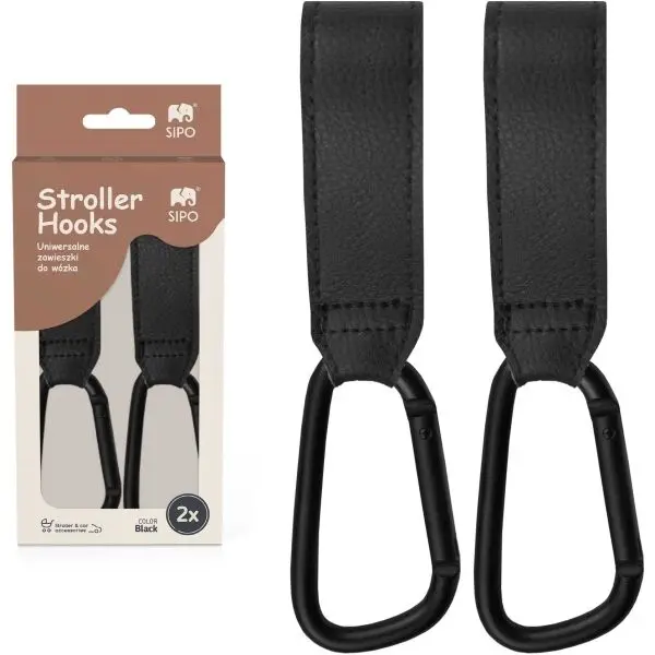 Sipo Sipo STROLLER HOOKS 2KS Куки за количка, черно, размер