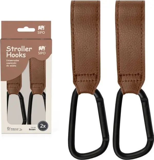 Sipo Sipo STROLLER HOOKS 2KS Куки за количка, кафяво, размер