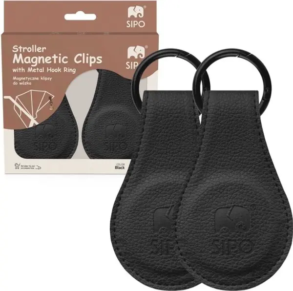 Sipo Sipo STROLLER HOOKS 2KS Магнитни клипсове за количка, черно, размер