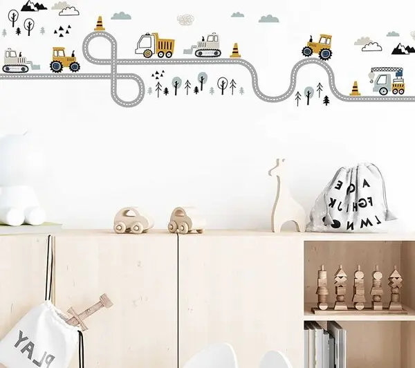 Sipo Sipo TRACTORS ON STREET Стенни стикери за детска стая, микс, размер