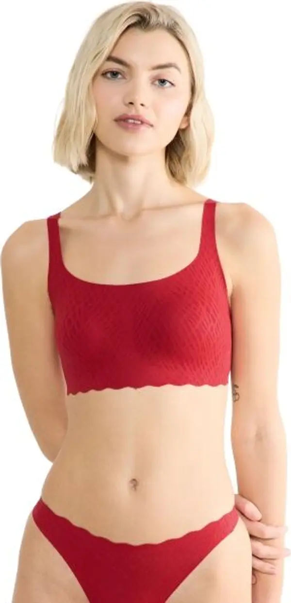 SLOGGI SLOGGI ZERO FEEL BLISS FESTIVE TOP Дамски сутиен, червено, размер