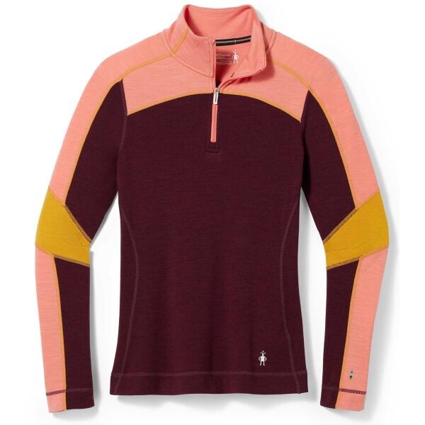 Smartwool Smartwool W CLASSIC THERMAL MERINO BL CB 1/4 ZB Дамска функционална тениска, винен, размер