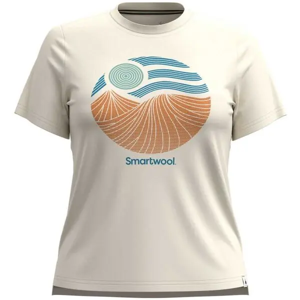 Smartwool Smartwool W HORIZON VIEW GRAPHIC SHORT SLEEVE Дамска тениска, бежово, размер