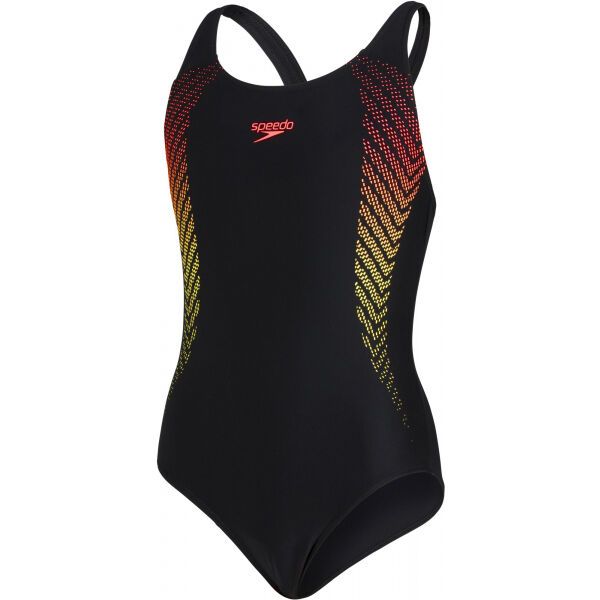 Speedo Speedo PLASTISOL PLACEMENT MUSCLEBACK Цял бански за момичета, черно, размер