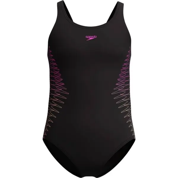 Speedo Speedo PLCMT MUSCLEBACK Цял момичешки бански, черно, размер 11-12Y