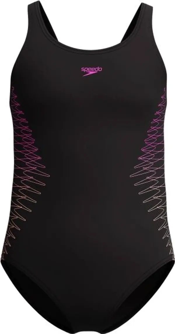 Speedo Speedo PLCMT MUSCLEBACK Цял момичешки бански, черно, размер 13-14Y