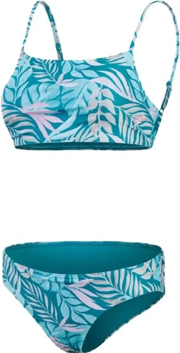 Speedo Speedo PRINTED ADJUSTABLE THINSTRAP 2 PIECE Дамски бански костюм от две части, светлосиньо, размер