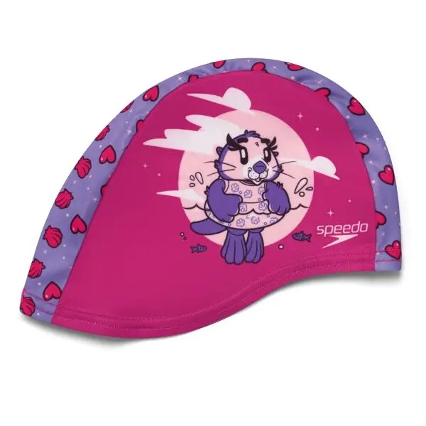 Speedo Speedo PRINTED POLYESTER CAP IU Универсална шапка за плуване, розово, размер