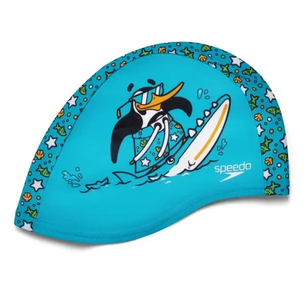 Speedo Speedo PRINTED POLYESTER CAP IU Универсална шапка за плуване, тюркоазено, размер