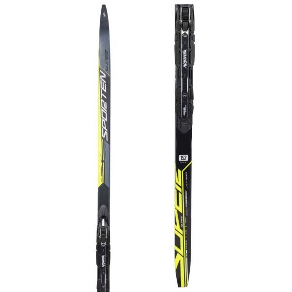 Sporten Sporten SET SUPER JR CLASSIC SKIN + XCELERATOR JR Детски ски за класическо ски бягане с подкрепа при изкачване, черно, размер