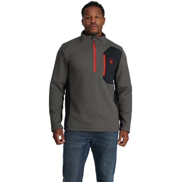 Spyder Spyder BANDIT 1/2 ZIP Мъжки функционален пуловер, тъмносиво, размер