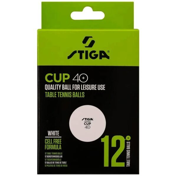 Stiga Stiga CUP ABS WHITE 12-PACK Топки за тенис на маса, бяло, размер