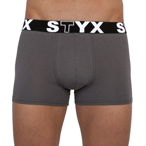 Styx Styx MEN'S BOXERS SPORTS RUBBER Мъжки боксерки, тъмносиво, размер