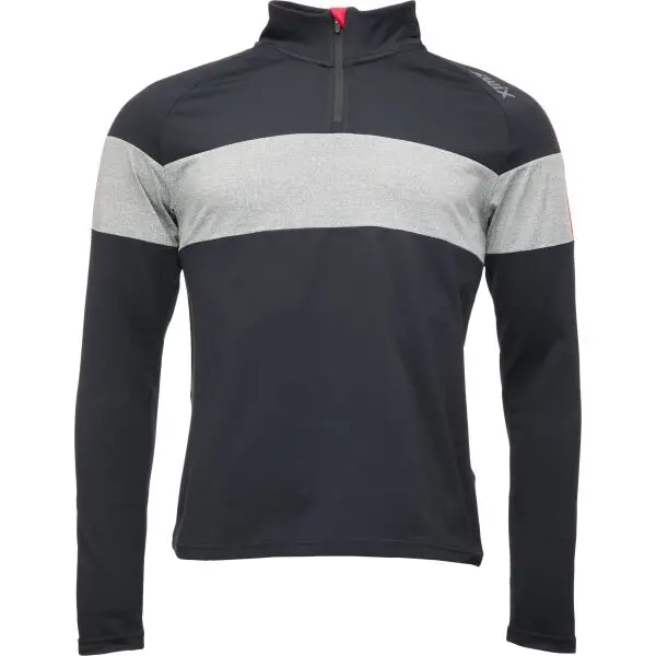 Swix Swix TISTA 1/2 MID LAYER M Функционален суитшърт с права яка, черно, размер
