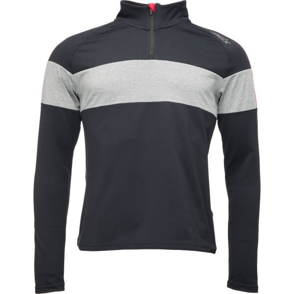 Swix Swix TISTA 1/2 MID LAYER M Функционален суитшърт с права яка, черно, размер
