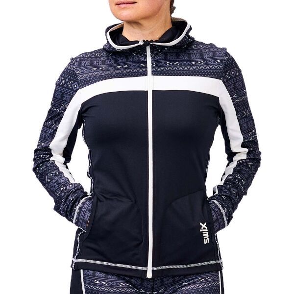 Swix Swix TISTA ZIP Дамски суитшърт, черно, размер