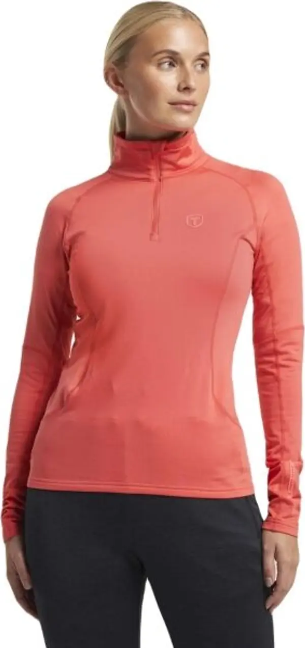 TENSON TENSON TXLITE HALF ZIP Дамски суитшърт, цвят сьомга, размер