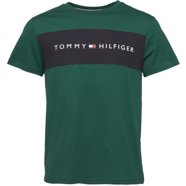 Tommy Hilfiger Tommy Hilfiger BLOCK LOGO SS Мъжка тениска, тъмнозелено, размер
