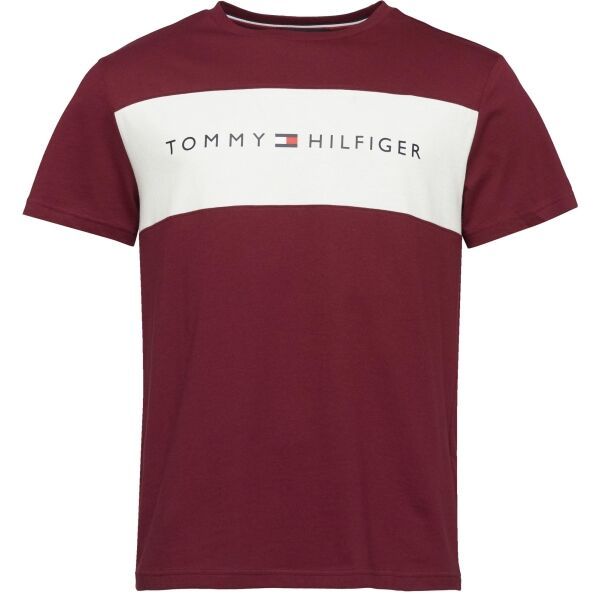 Tommy Hilfiger Tommy Hilfiger BLOCK LOGO SS Мъжка тениска, винен, размер