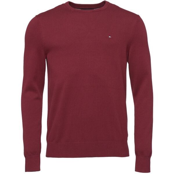 Tommy Hilfiger Tommy Hilfiger ESSENTIAL COTTON CREW NECK Мъжки пуловер, винен, размер