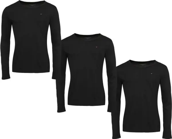 Tommy Hilfiger Tommy Hilfiger ESSENTIALS 3P LS Мъжка тениска, черно, размер