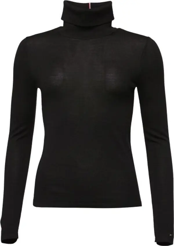 Tommy Hilfiger Tommy Hilfiger MERINO ROLL-NK SWEATER Дамско поло, черно, размер