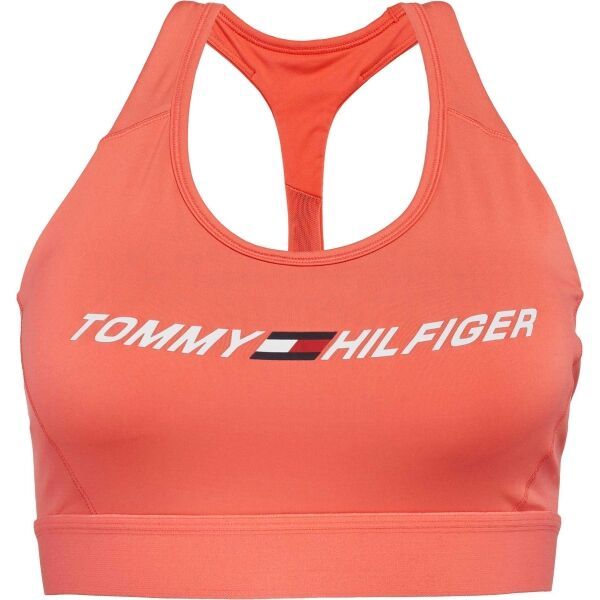 Tommy Hilfiger Tommy Hilfiger MID INTENSITY GRAPHIC RACER BRA Дамско спортно бюстие, цвят сьомга, размер
