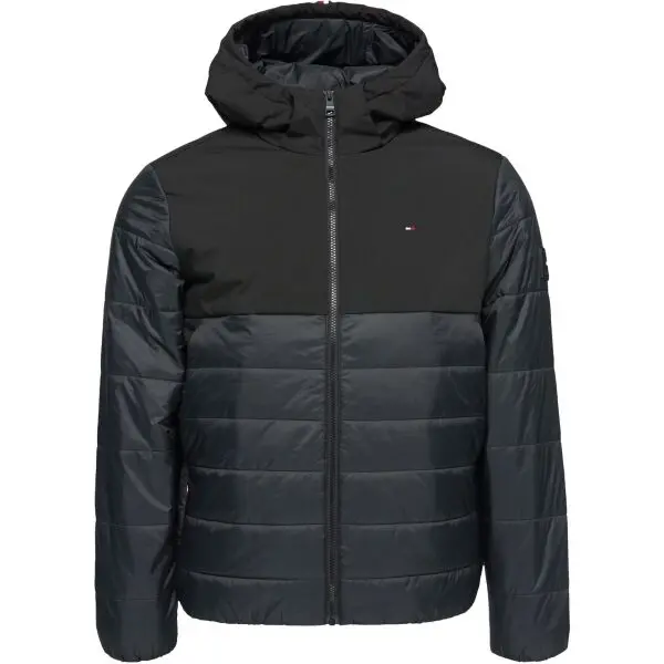 Tommy Hilfiger Tommy Hilfiger MIXED MEDIA HOODED Мъжко зимно яке, черно, размер