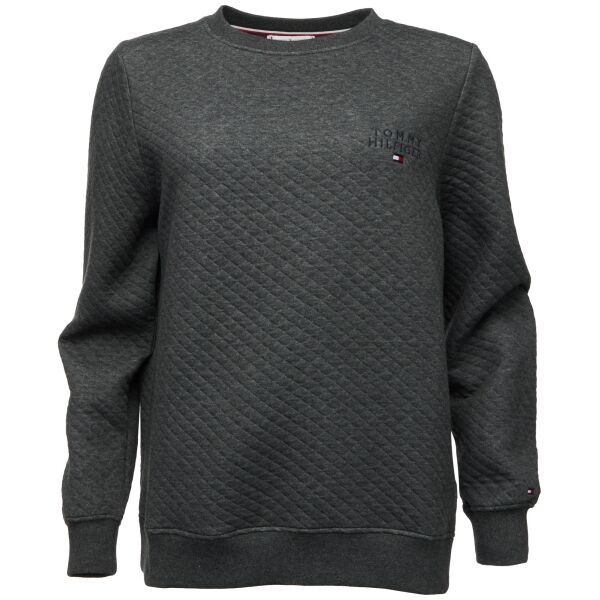 Tommy Hilfiger Tommy Hilfiger QUILTED TRACK TOP Дамски суитшърт, тъмносиво, размер