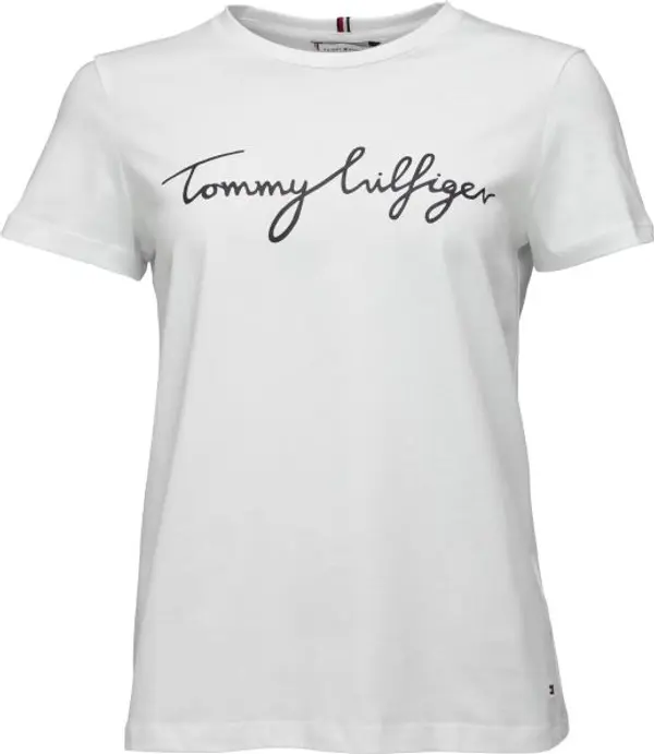 Tommy Hilfiger Tommy Hilfiger REG C-NK SIGNATURE Дамска тениска, бяло, размер