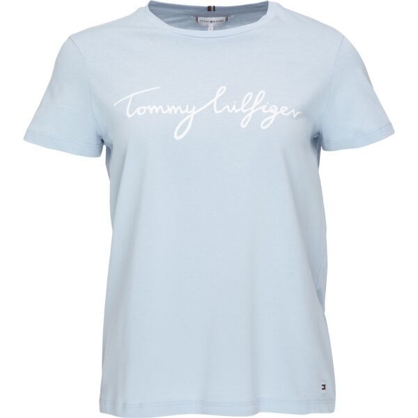 Tommy Hilfiger Tommy Hilfiger REG C-NK SIGNATURE Дамска тениска, светлосиньо, размер