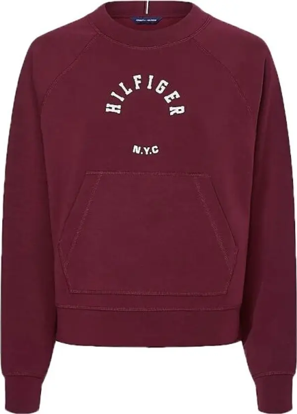 Tommy Hilfiger Tommy Hilfiger RLX SUEDED MODAL C-NK SWEATSHIRT Дамски  суитшърт, винен, размер