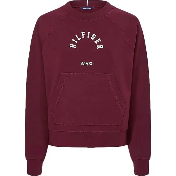 Tommy Hilfiger Tommy Hilfiger RLX SUEDED MODAL C-NK SWEATSHIRT Дамски  суитшърт, винен, размер
