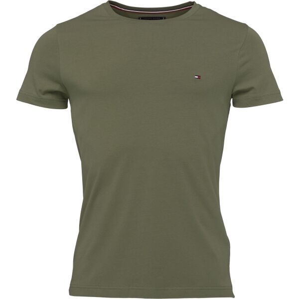 Tommy Hilfiger Tommy Hilfiger STRETCH SLIM FIT Мъжка тениска, khaki, размер